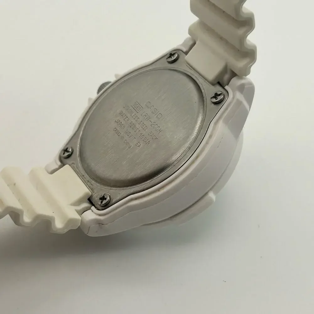 Casio LRW-200H White Colorful Numerical Dial 100M WR Working New Battery